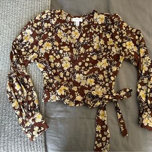 Topshop Floral Crop Top